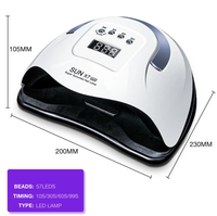 Thumbnail for Nail lamp, white curved LED UV curing device with digital display, SUN XT MAX