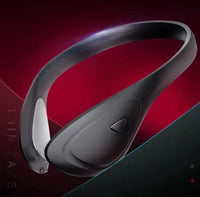 Thumbnail for Dark gray halo-shaped EMS facial lifting headset with curved band, white inner cushions, and a side control button.