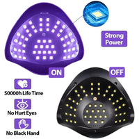 Thumbnail for Nail lamp pair: 220W LED UV nail dryer for gel polish, purple and black