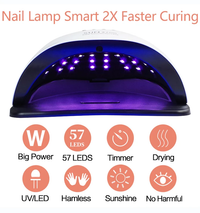 Thumbnail for Zendrop 220W Nail Lamp; white curved LED UV gel dryer with 57 LEDs for fast curing