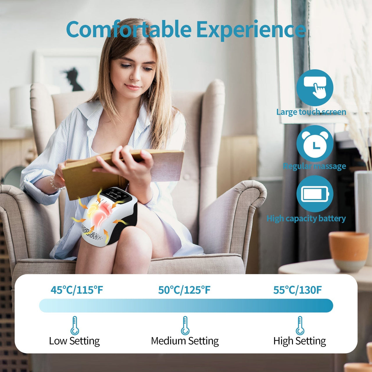 Intelligent Cordless Knee Massager with LED Screen, Infrared Heat and Vibration for Pain Relief - Epic Trends and Gifts - Massagers - Intelligent Knee Massager Electric Knee Physiotherapy - Epic Trends and Gifts - Massagers - Intelligent Knee Massager Electric Knee Physiotherapy