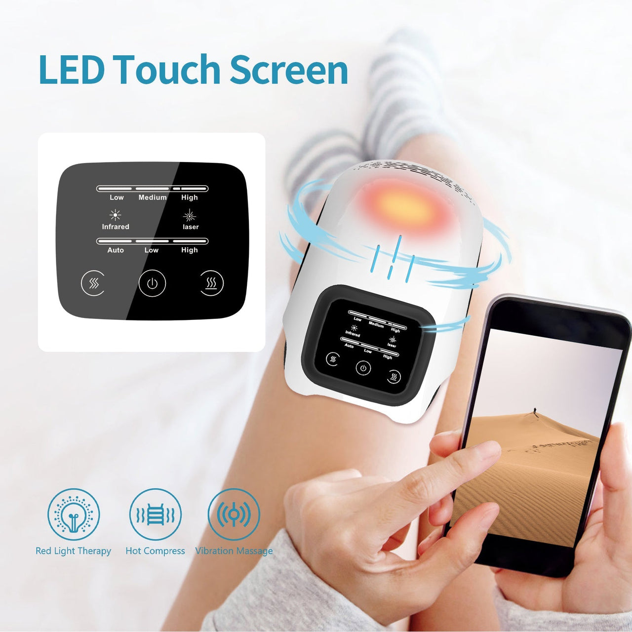 Intelligent Cordless Knee Massager with LED Screen, Infrared Heat and Vibration for Pain Relief - Epic Trends and Gifts - Massagers - Intelligent Knee Massager Electric Knee Physiotherapy - Epic Trends and Gifts - Massagers - Intelligent Knee Massager Electric Knee Physiotherapy