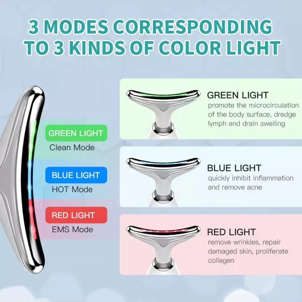 Neck, Face Sculptor Beauty Device, Facial Massager, Skin Care Beauty Tools, 3 Color Led, Red Therapy Light for Face, Chin Lifting Sculpting Tool - Epic Trends and Gifts - Health & Beauty - YouthGlow SkinSculptor - Epic Trends and Gifts - Massagers - YouthGlow SkinSculptor
