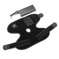 Thumbnail for Black neoprene ankle wrap with Velcro straps, circular center hole, power button patch, and a red-light battery pack.