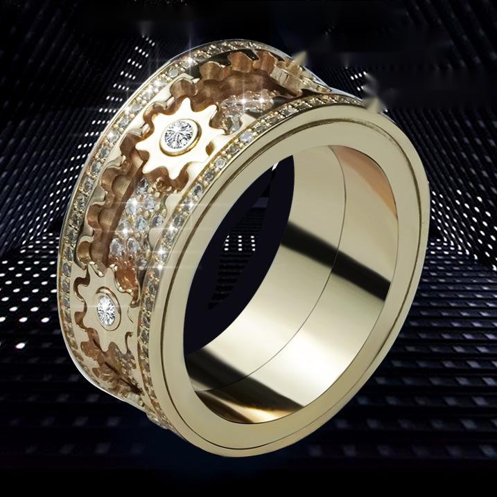 Inlaid stone inlaid with gypsophila diamond rotating gear ring - Epic Trends and Gifts - Rings - Inlaid stone inlaid with gypsophila diamond rotating gear ring - Epic Trends and Gifts - Inlaid stone inlaid with gypsophila diamond rotating gear ring - Inlaid stone inlaid with gypsophila diamond rotating gear ring