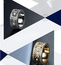 Thumbnail for Inlaid stone inlaid with gypsophila diamond rotating gear ring - Epic Trends and Gifts - Rings - Inlaid stone inlaid with gypsophila diamond rotating gear ring - Epic Trends and Gifts - Inlaid stone inlaid with gypsophila diamond rotating gear ring - Inlaid stone inlaid with gypsophila diamond rotating gear ring